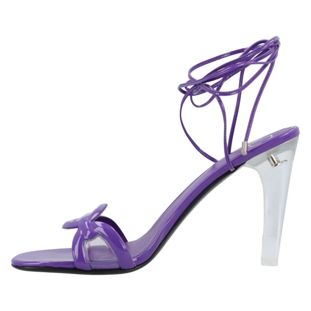 Valentino Purple Leather Chain Sandals Purple - Picture 2 of 6